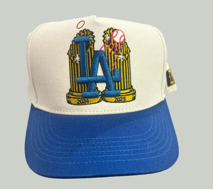 Blemished Dodgers World Series Back 2 Back Cream Hat